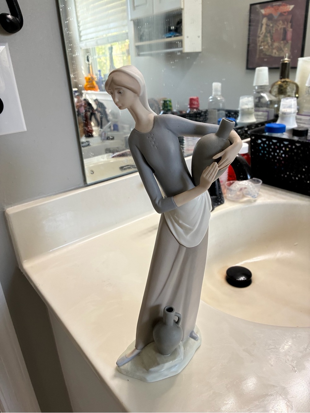 Lladro 4875 The Jug Carrier - Woman With Water Jugs - 12.5" Matte Porcelain -
